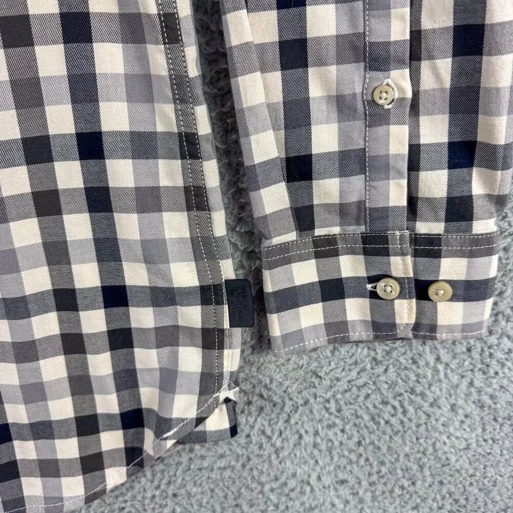The North Face Shirt Mens Large Black White Check Outdoor Hiking Fishing Camping